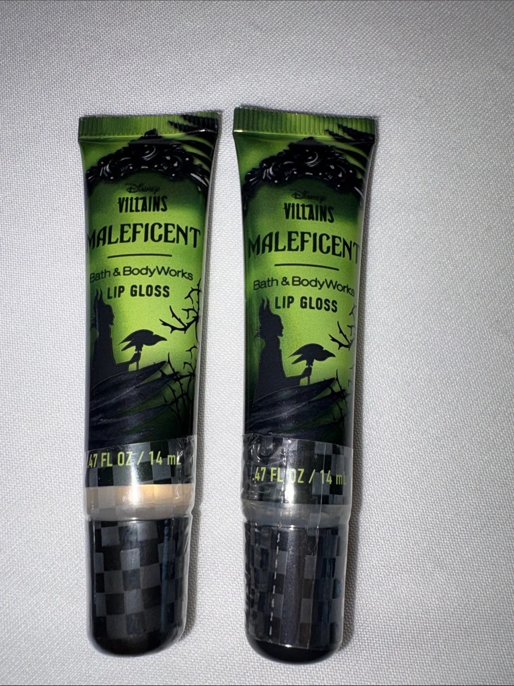 Bath & Body Works Disney Villains Collab lip glosses Evil Queen & Maleficent NWT